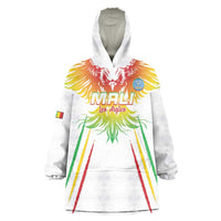Custom Mali Football Wearable Blanket Hoodie Go Les Aigles White Color - Wonder Print Shop