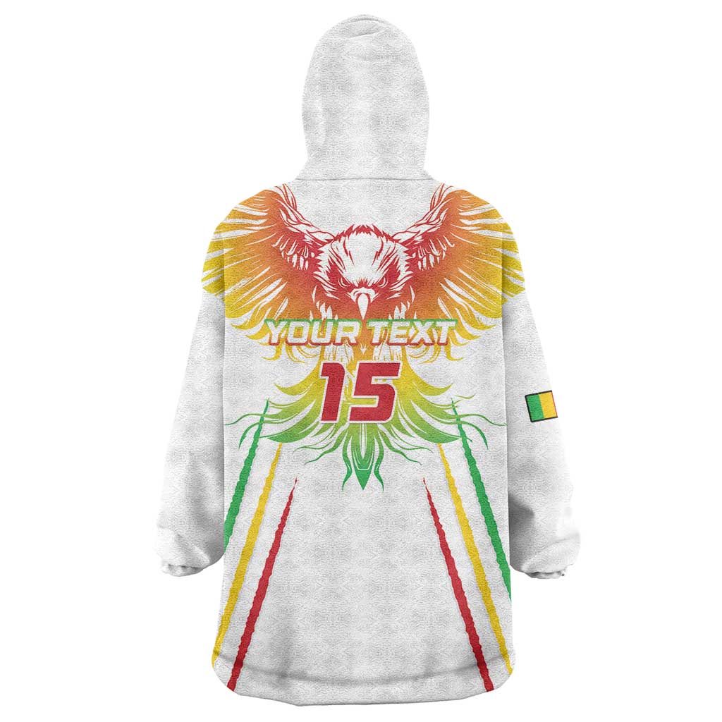 Custom Mali Football Wearable Blanket Hoodie Go Les Aigles White Color - Wonder Print Shop