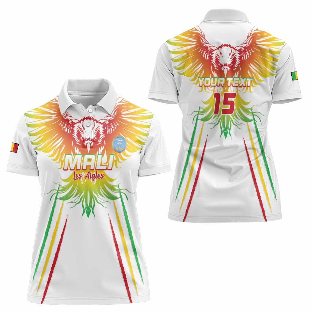 Custom Mali Football Women Polo Shirt Go Les Aigles White Color - Wonder Print Shop