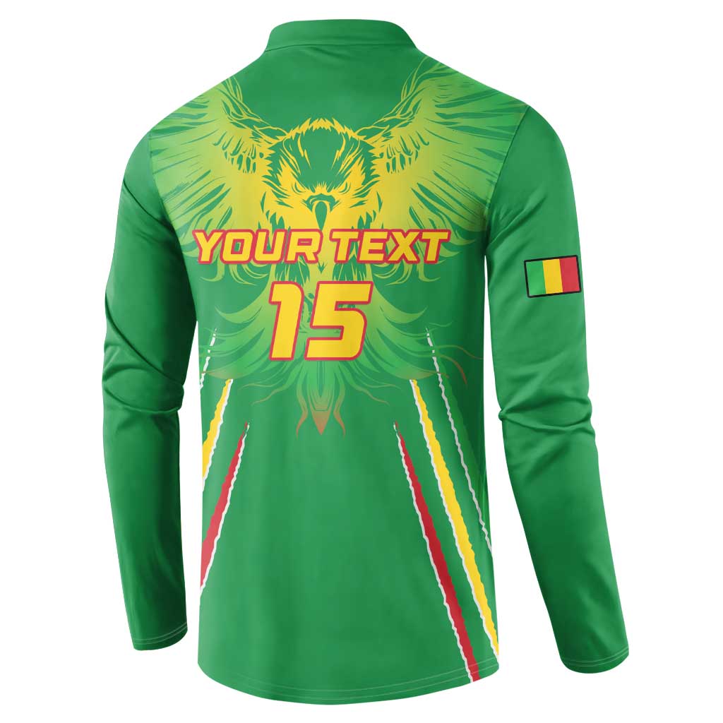 Custom Mali Football Button Sweatshirt Go Les Aigles Green Color