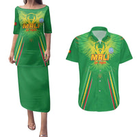 Custom Mali Football Couples Matching Puletasi and Hawaiian Shirt Go Les Aigles Green Color