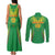 Custom Mali Football Couples Matching Tank Maxi Dress and Long Sleeve Button Shirt Go Les Aigles Green Color