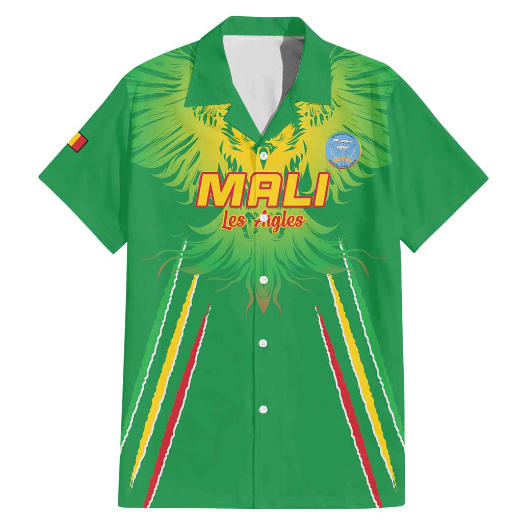 Custom Mali Football Family Matching Mermaid Dress and Hawaiian Shirt Go Les Aigles Green Color