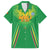 Custom Mali Football Family Matching Off The Shoulder Long Sleeve Dress and Hawaiian Shirt Go Les Aigles Green Color