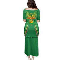 Custom Mali Football Family Matching Puletasi and Hawaiian Shirt Go Les Aigles Green Color