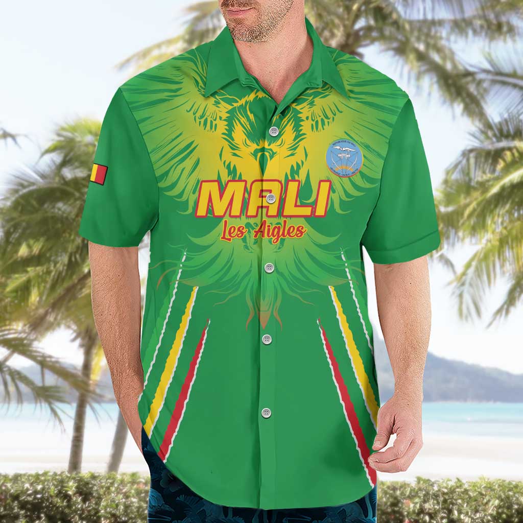 Custom Mali Football Hawaiian Shirt Go Les Aigles Green Color - Wonder Print Shop