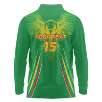 Custom Mali Football Long Sleeve Polo Shirt Go Les Aigles Green Color - Wonder Print Shop