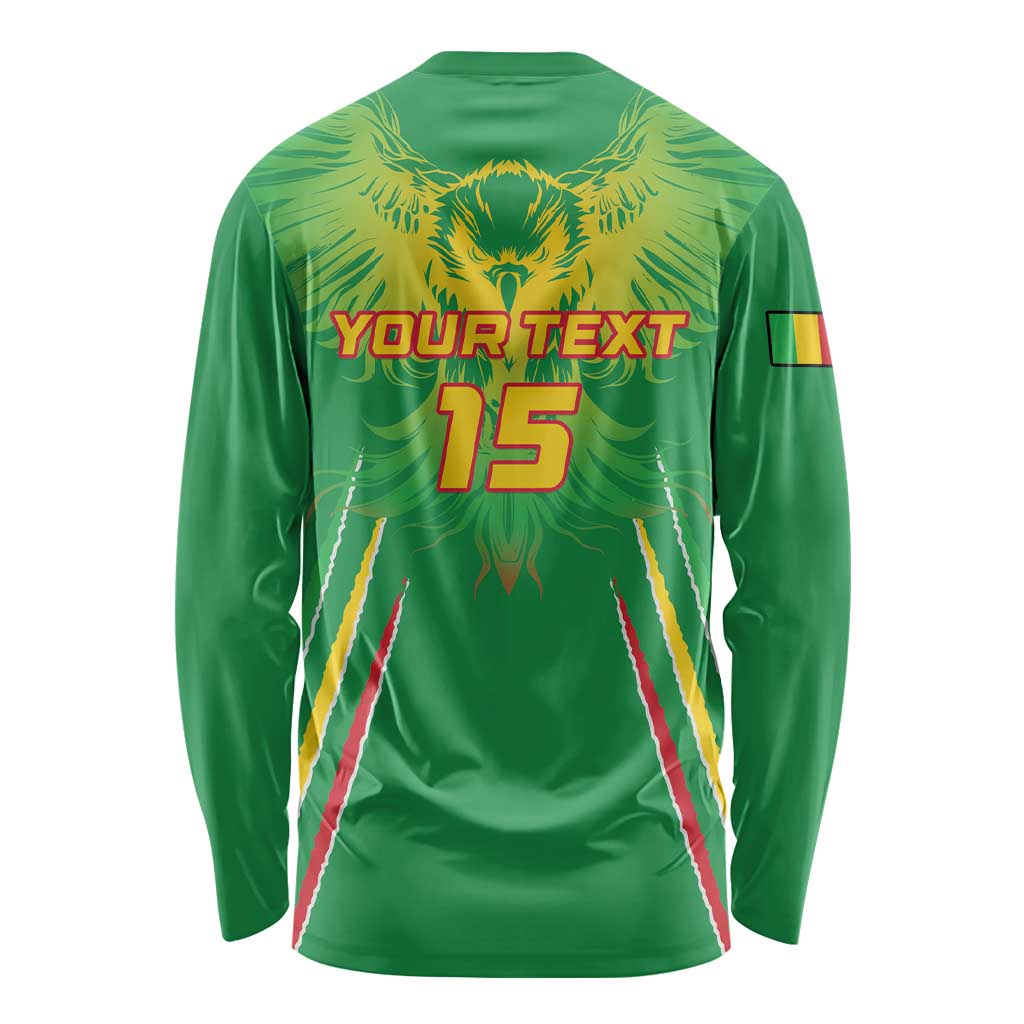 Custom Mali Football Long Sleeve Shirt Go Les Aigles Green Color - Wonder Print Shop