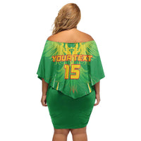 Custom Mali Football Off Shoulder Short Dress Go Les Aigles Green Color - Wonder Print Shop
