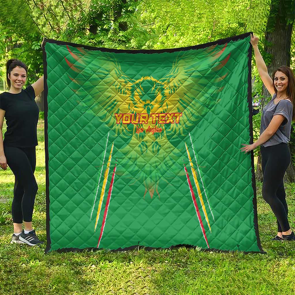 Custom Mali Football Quilt Go Les Aigles Green Color - Wonder Print Shop