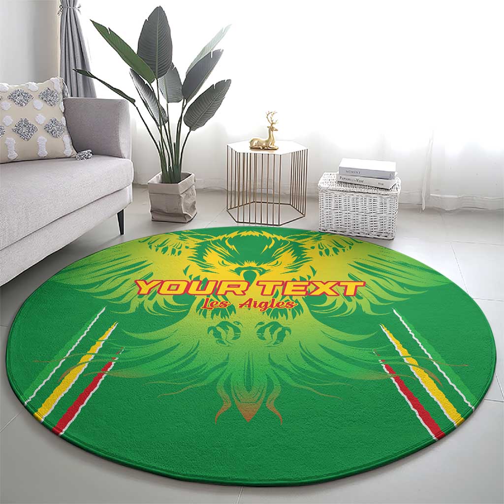 Custom Mali Football Round Carpet Go Les Aigles Green Color - Wonder Print Shop