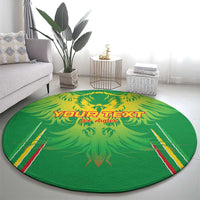 Custom Mali Football Round Carpet Go Les Aigles Green Color - Wonder Print Shop
