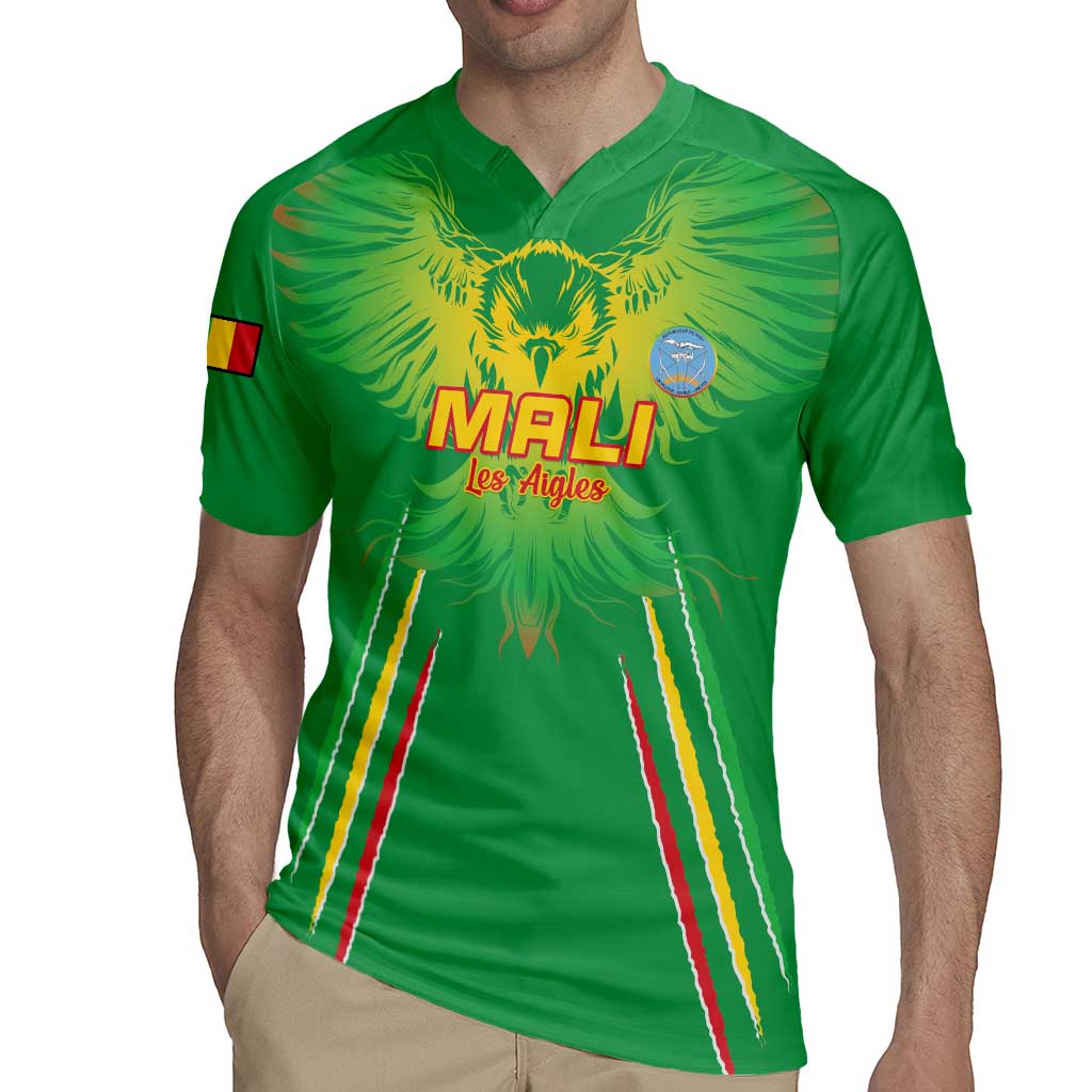 Custom Mali Football Rugby Jersey Go Les Aigles Green Color - Wonder Print Shop