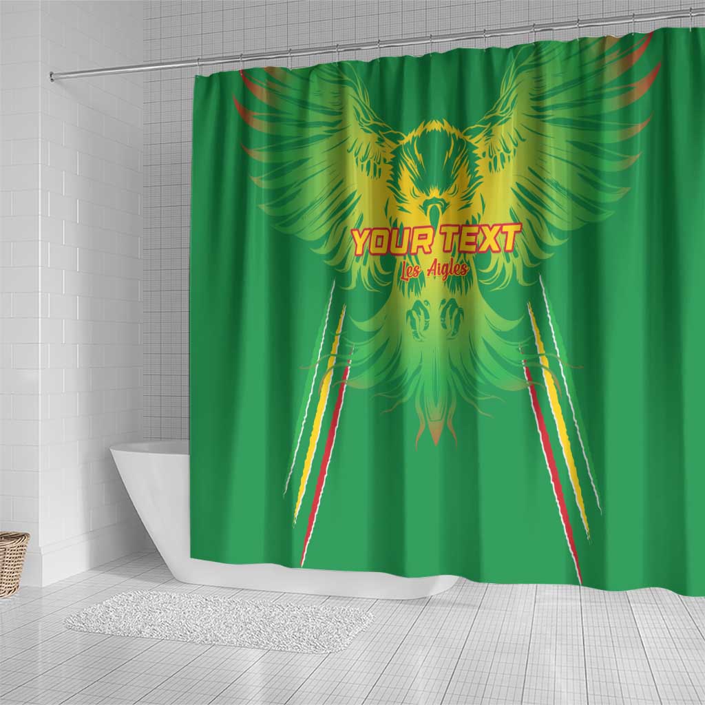 Custom Mali Football Shower Curtain Go Les Aigles Green Color - Wonder Print Shop