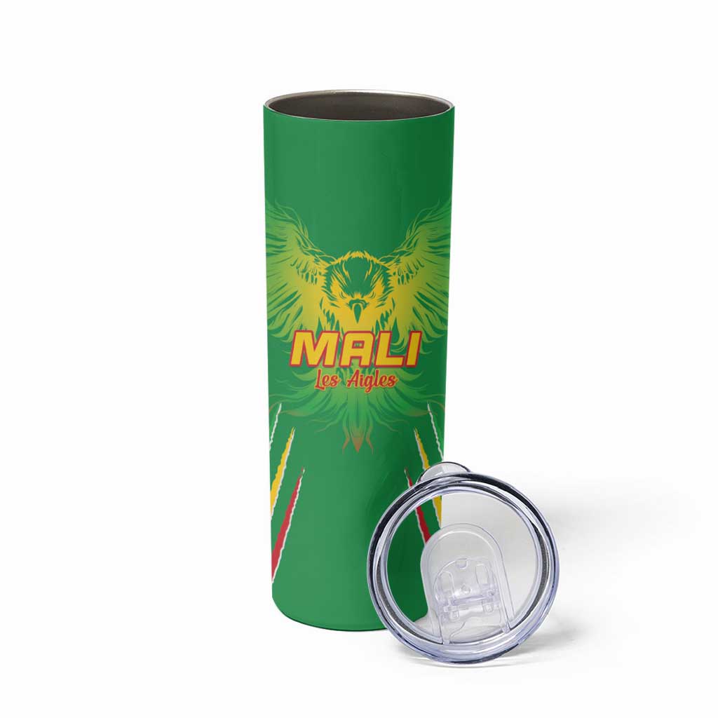 Custom Mali Football Skinny Tumbler Go Les Aigles Green Color - Wonder Print Shop