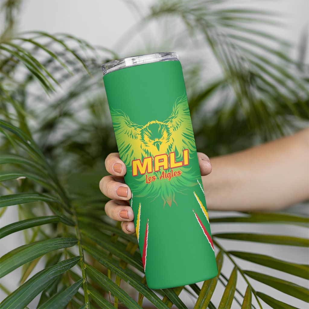 Custom Mali Football Skinny Tumbler Go Les Aigles Green Color - Wonder Print Shop