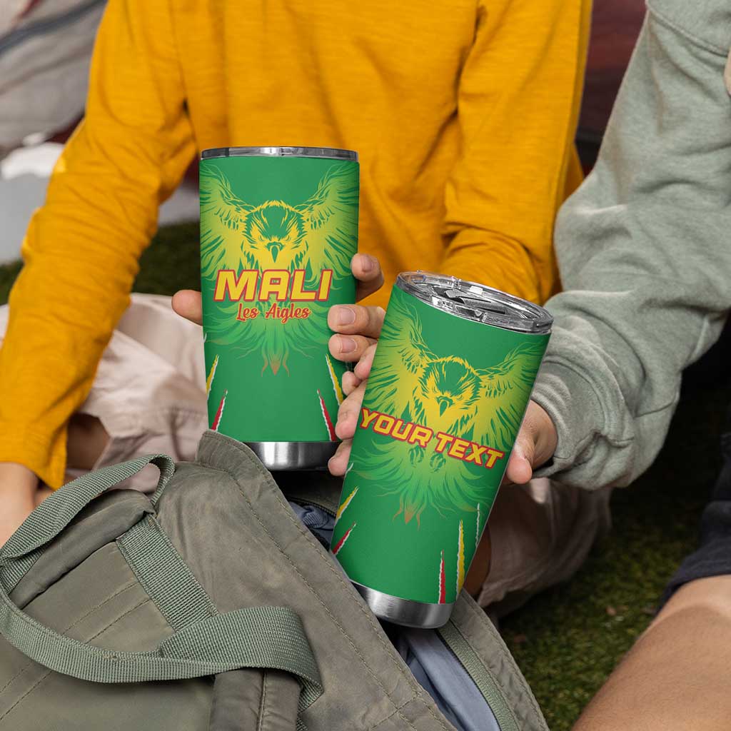 Custom Mali Football Tumbler Cup Go Les Aigles Green Color - Wonder Print Shop