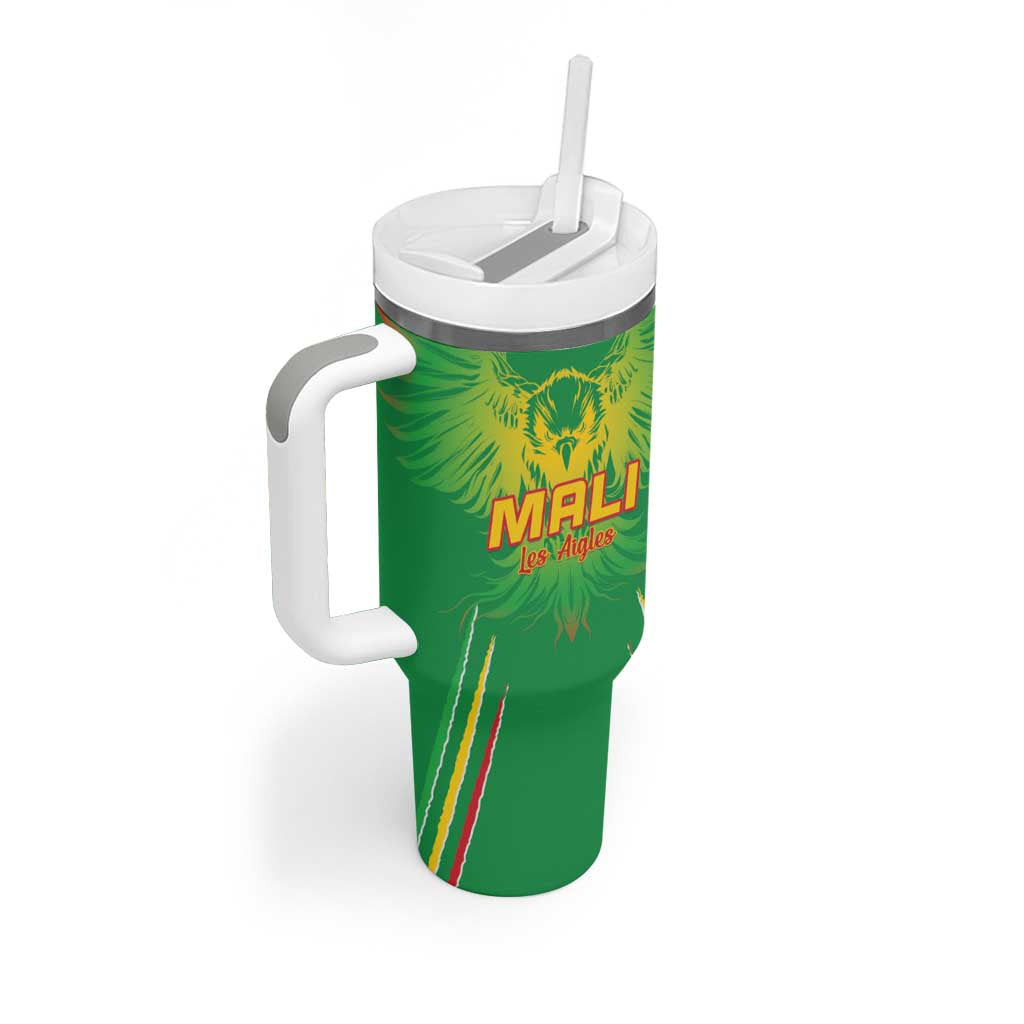 Custom Mali Football Tumbler With Handle Go Les Aigles Green Color - Wonder Print Shop