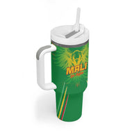 Custom Mali Football Tumbler With Handle Go Les Aigles Green Color - Wonder Print Shop