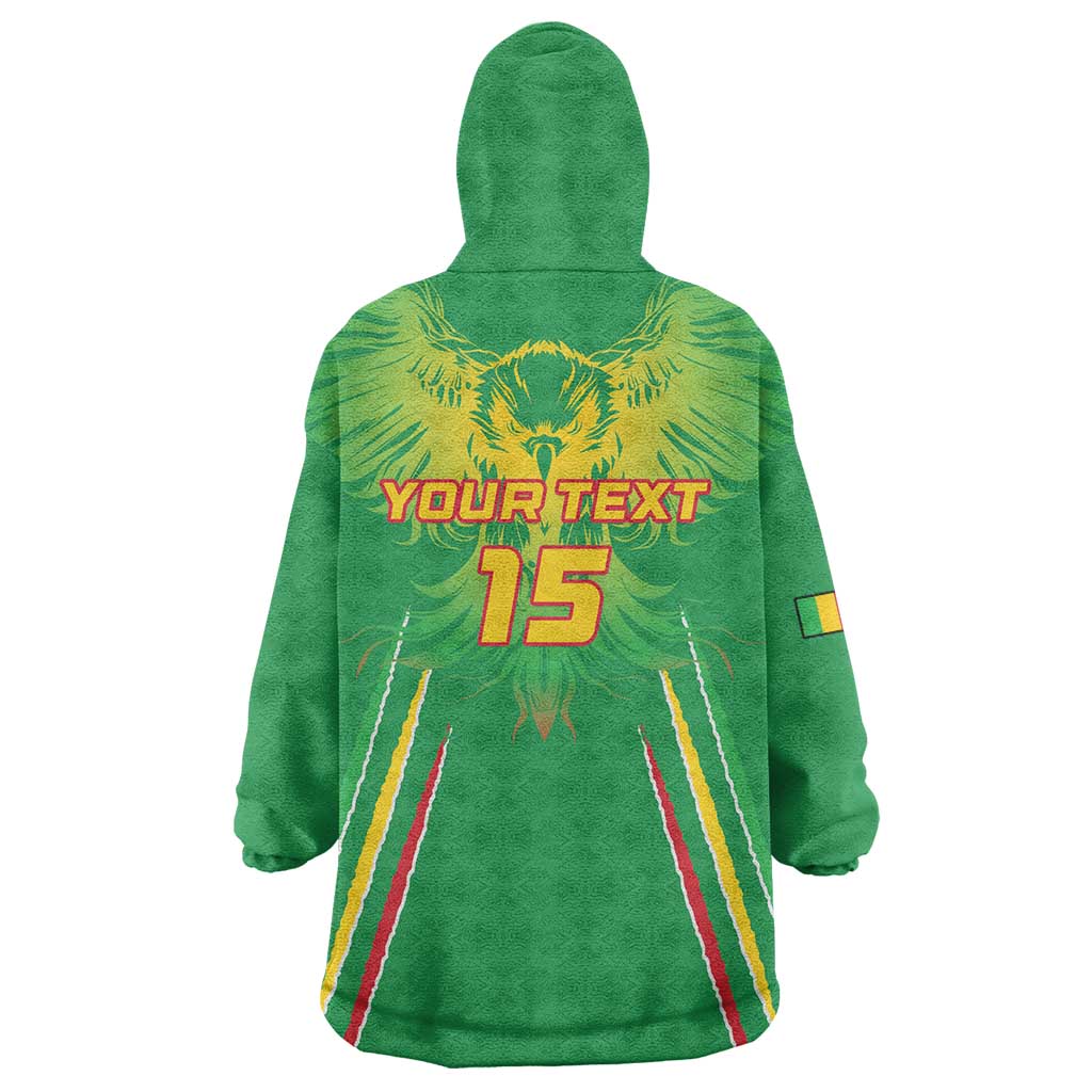 Custom Mali Football Wearable Blanket Hoodie Go Les Aigles Green Color - Wonder Print Shop