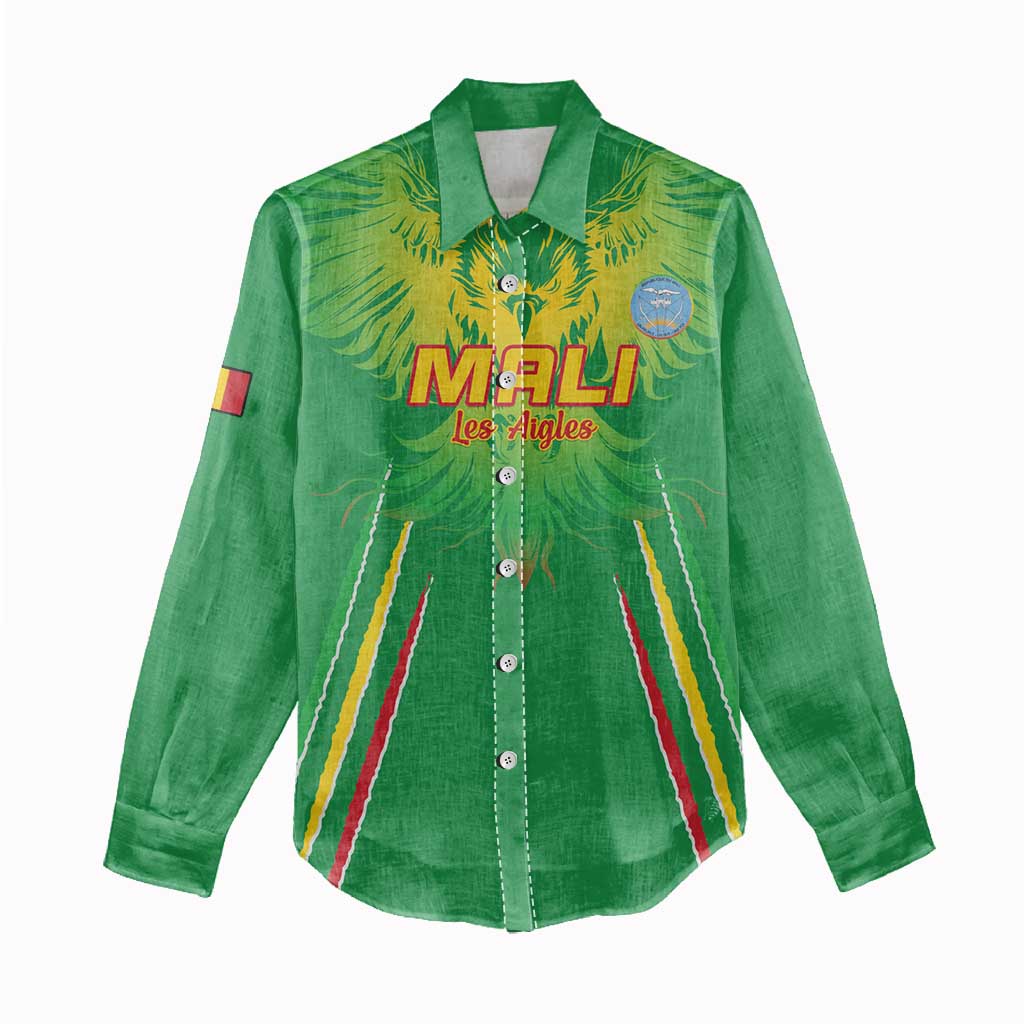 Custom Mali Football Women Casual Shirt Go Les Aigles Green Color - Wonder Print Shop