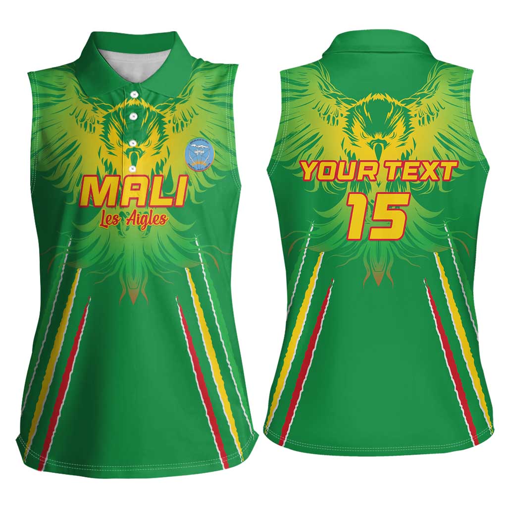 Custom Mali Football Women Sleeveless Polo Shirt Go Les Aigles Green Color - Wonder Print Shop