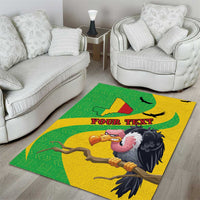 Personalised Mali Area Rug Vulture With Flag Map Bogolan Pattern