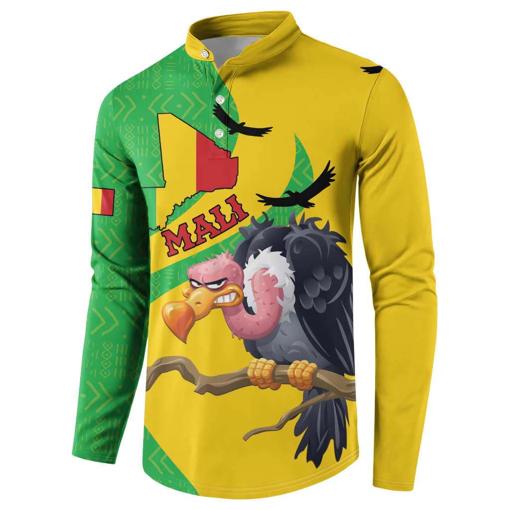Personalised Mali Button Sweatshirt Vulture With Flag Map Bogolan Pattern
