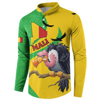 Personalised Mali Button Sweatshirt Vulture With Flag Map Bogolan Pattern