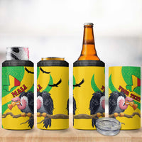 Personalised Mali 4 in 1 Can Cooler Tumbler Vulture With Flag Map Bogolan Pattern