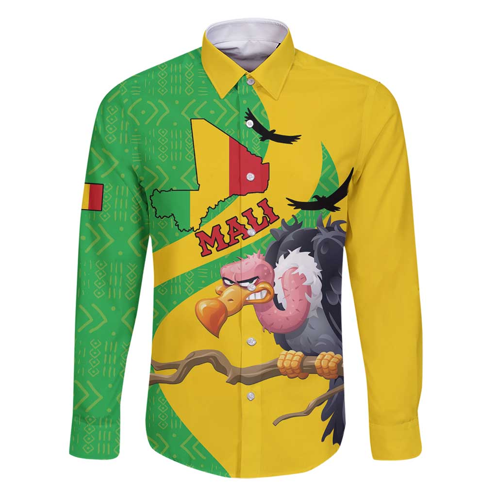 Personalised Mali Family Matching Puletasi and Hawaiian Shirt Vulture With Flag Map Bogolan Pattern