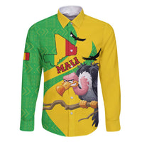 Personalised Mali Family Matching Short Sleeve Bodycon Dress and Hawaiian Shirt Vulture With Flag Map Bogolan Pattern