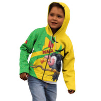 Personalised Mali Kid Hoodie Vulture With Flag Map Bogolan Pattern - Wonder Print Shop