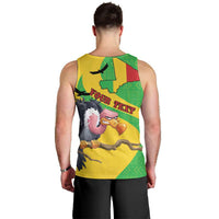 Personalised Mali Men Tank Top Vulture With Flag Map Bogolan Pattern - Wonder Print Shop