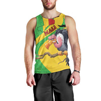 Personalised Mali Men Tank Top Vulture With Flag Map Bogolan Pattern - Wonder Print Shop