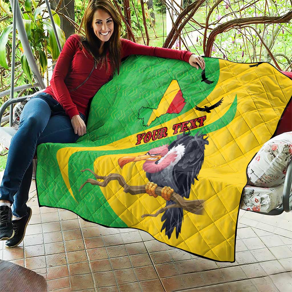 Personalised Mali Quilt Vulture With Flag Map Bogolan Pattern - Wonder Print Shop