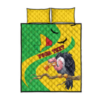Personalised Mali Quilt Bed Set Vulture With Flag Map Bogolan Pattern - Wonder Print Shop