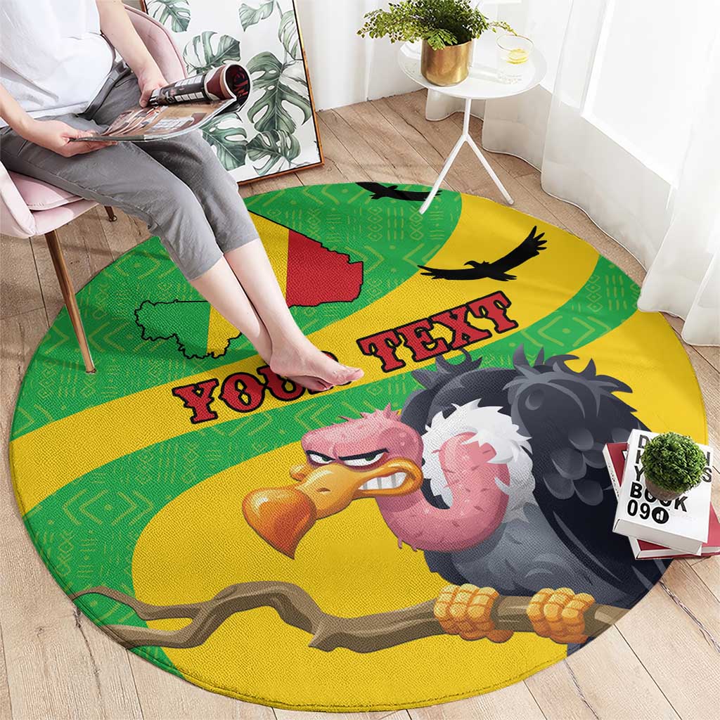 Personalised Mali Round Carpet Vulture With Flag Map Bogolan Pattern - Wonder Print Shop