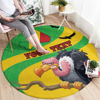 Personalised Mali Round Carpet Vulture With Flag Map Bogolan Pattern - Wonder Print Shop