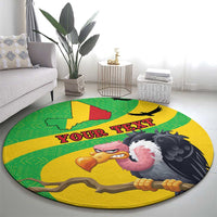 Personalised Mali Round Carpet Vulture With Flag Map Bogolan Pattern - Wonder Print Shop