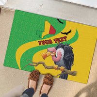 Personalised Mali Rubber Doormat Vulture With Flag Map Bogolan Pattern - Wonder Print Shop
