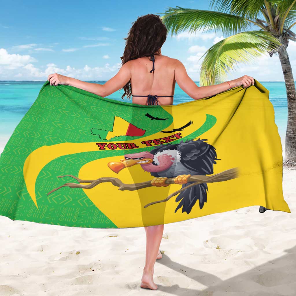 Personalised Mali Sarong Vulture With Flag Map Bogolan Pattern - Wonder Print Shop