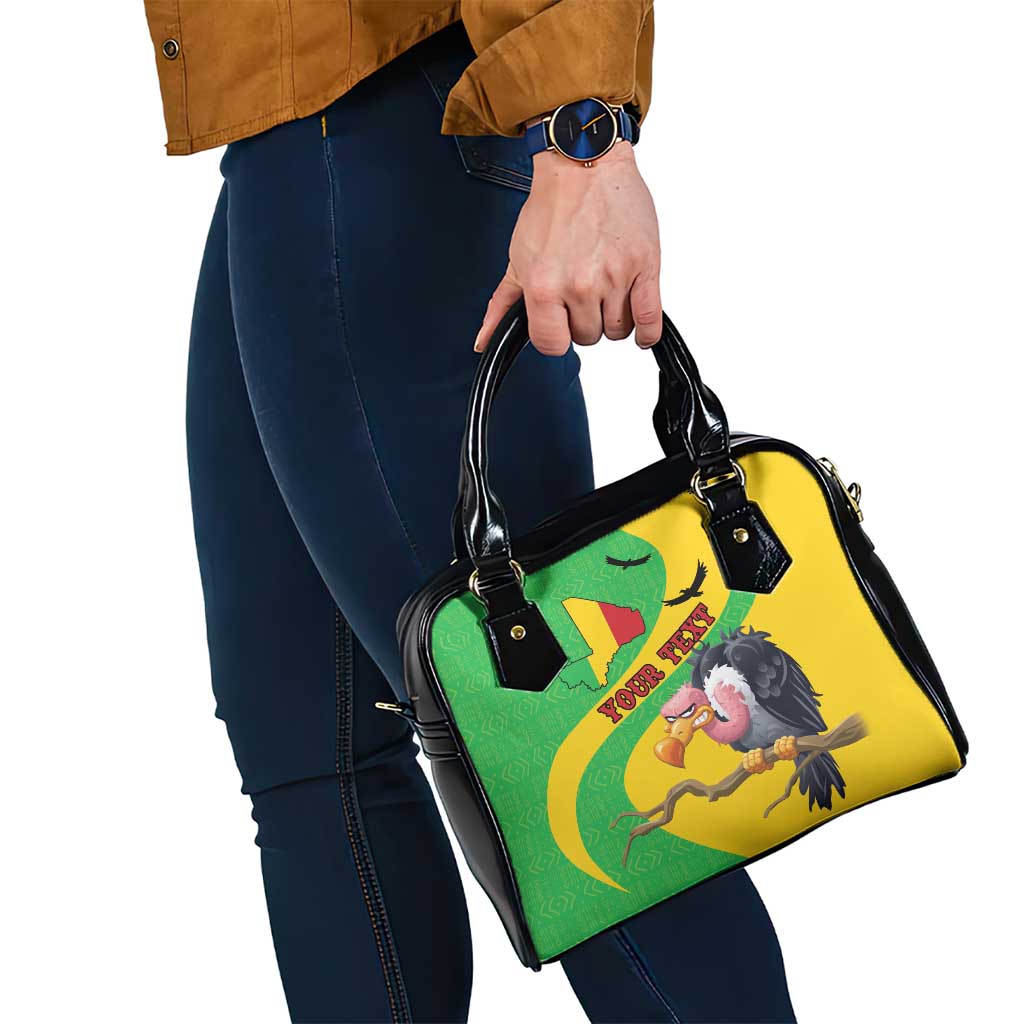 Personalised Mali Shoulder Handbag Vulture With Flag Map Bogolan Pattern - Wonder Print Shop