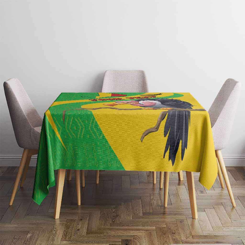 Personalised Mali Tablecloth Vulture With Flag Map Bogolan Pattern - Wonder Print Shop