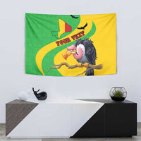 Personalised Mali Tapestry Vulture With Flag Map Bogolan Pattern - Wonder Print Shop