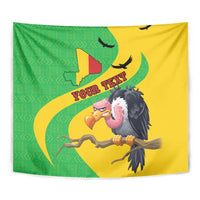 Personalised Mali Tapestry Vulture With Flag Map Bogolan Pattern - Wonder Print Shop
