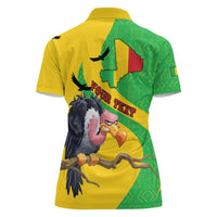 Personalised Mali Women Polo Shirt Vulture With Flag Map Bogolan Pattern - Wonder Print Shop
