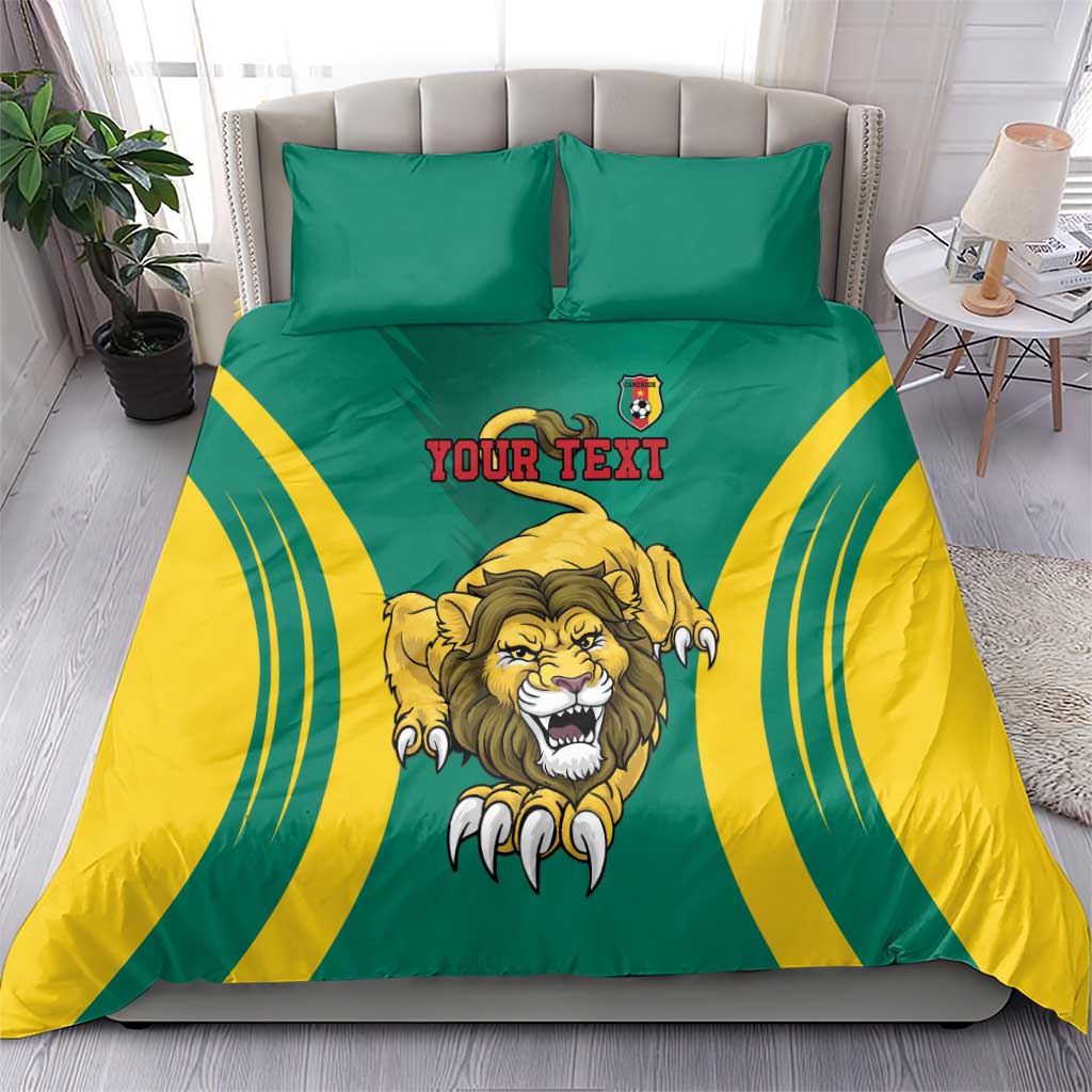 Custom Cameroon Football Bedding Set Go Indomitable Lions
