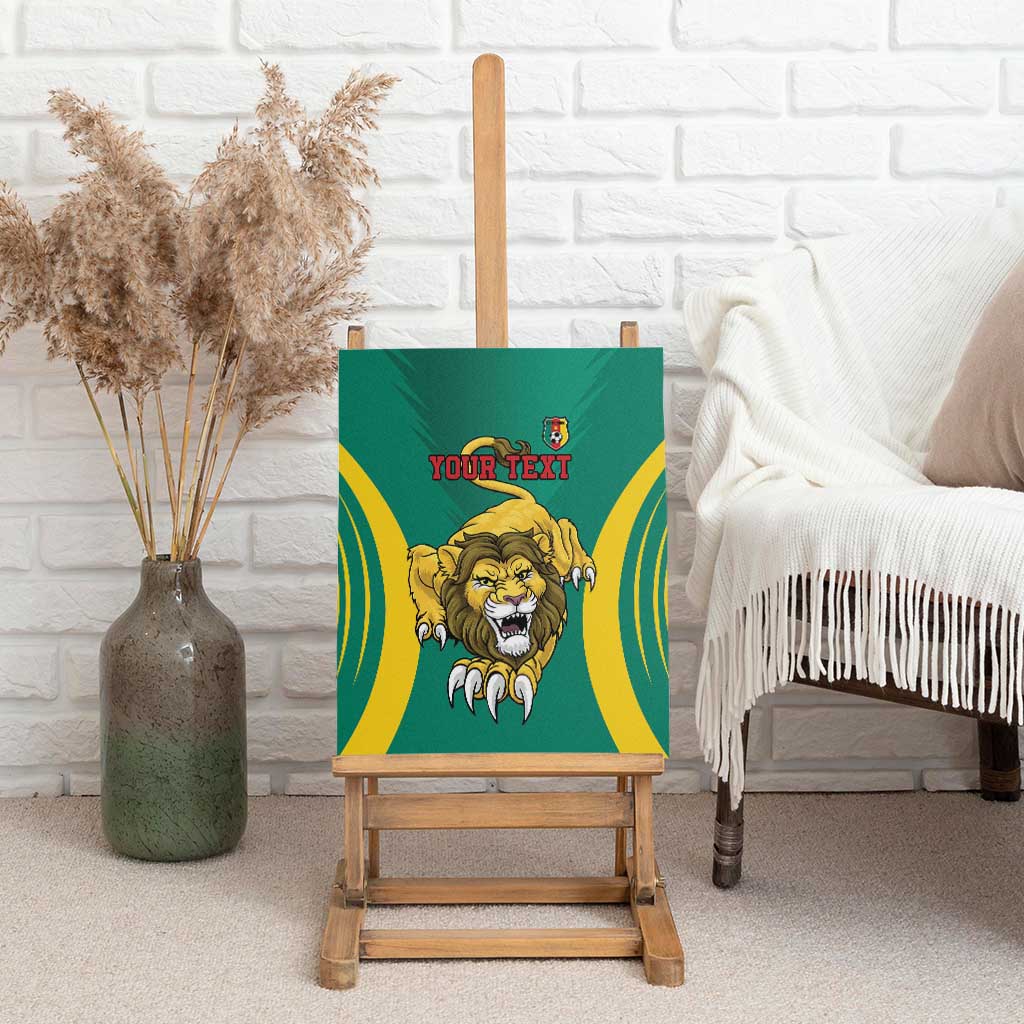 Custom Cameroon Football Canvas Wall Art Go Indomitable Lions