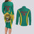 Custom Cameroon Football Couples Matching Long Sleeve Bodycon Dress and Long Sleeve Button Shirt Go Indomitable Lions